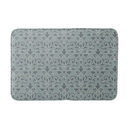 Scroll Damask Muster (Kontur) Creme Blues Aquamari Badematte