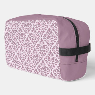 Scroll Damask Muster Mauve auf rosa Waschbeutel