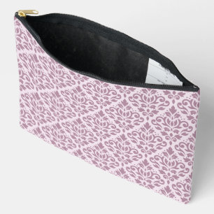 Scroll Damask Muster Mauve auf rosa Zubehörtasche