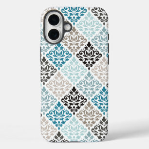 Scroll Damask Muster Tees Browns White iPhone 16 Plus Hülle