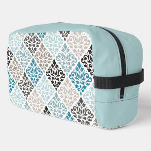 Scroll Damask Muster Tees Browns White Waschbeutel