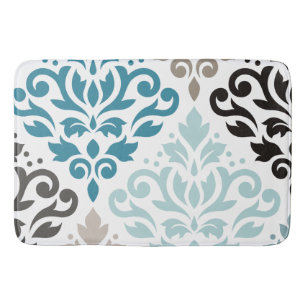 Scroll Damask Offset PDF Kunst Tees Browns White Badematte