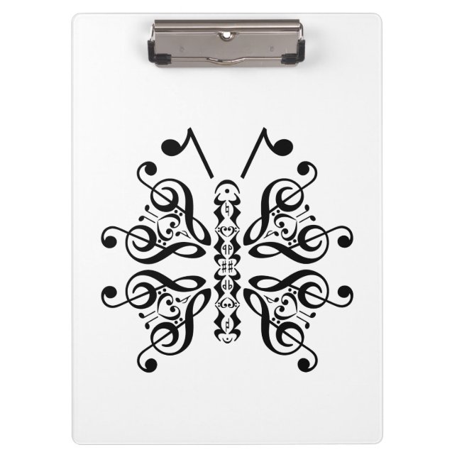 Scroll Design für Musical Butterfly Musiknote Klemmbrett (Vorderseite)