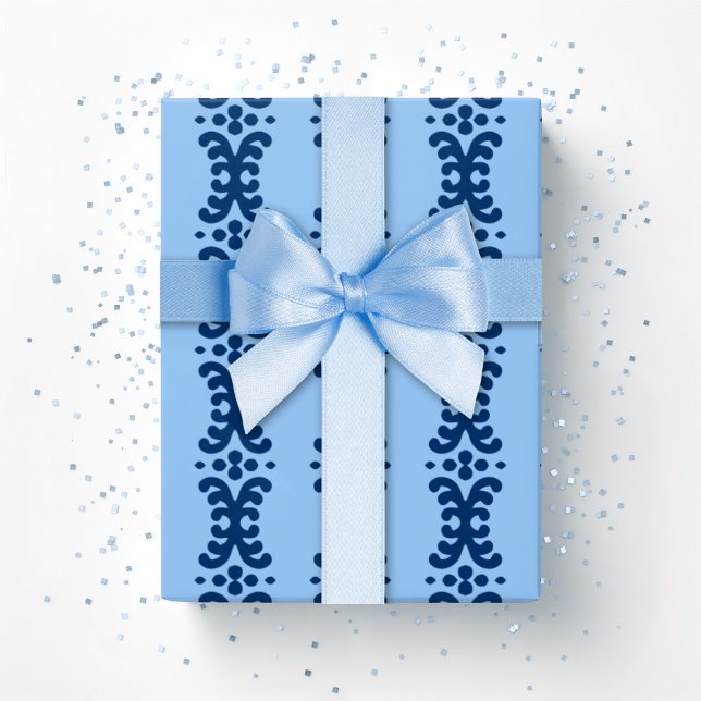 Scroll Dot in Blau Indigo Geschenkpapier (Von Creator hochgeladen)