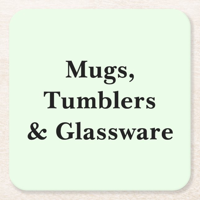 Scroll Down To See These Mugs Tumblers Glassware Rechteckiger Pappuntersetzer (Vorderseite)