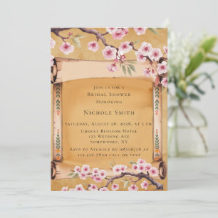 Scroll Japanisches Cherry Blossom Brautparty Einladung