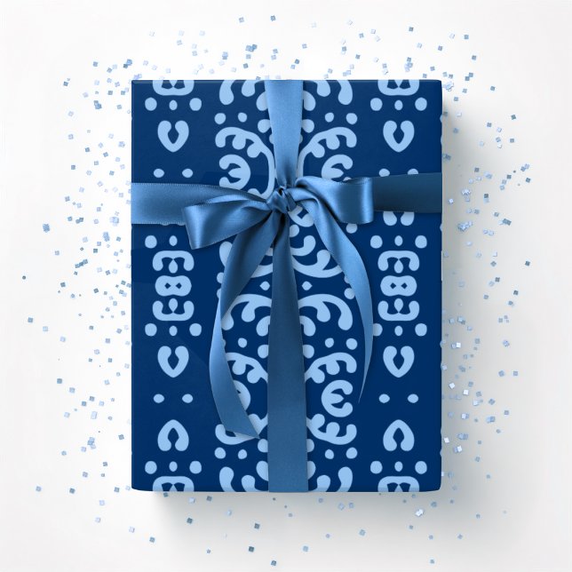 Scroll Lace in Blau Indigo Geschenkpapier (Von Creator hochgeladen)