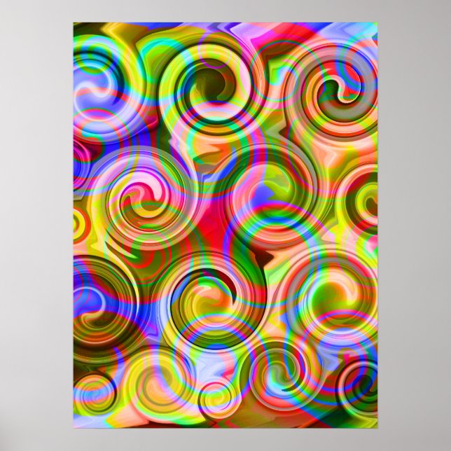 Scroll Pastell geometrisch abstrakt  Poster (Vorne)
