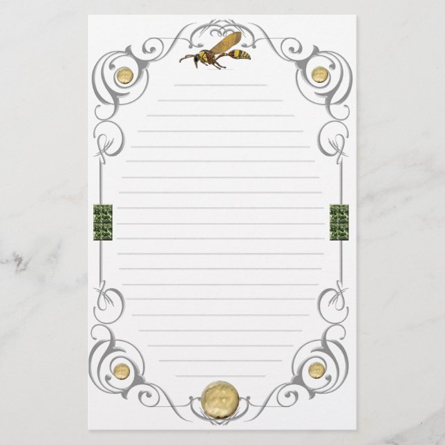 Scroll Potter Wasp Linde Briefpapier (Vorderseite)