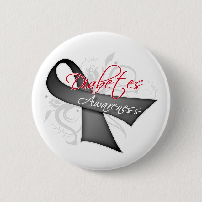Scroll Ribbon - Diabetes-Bewusstsein Button (Vorderseite)
