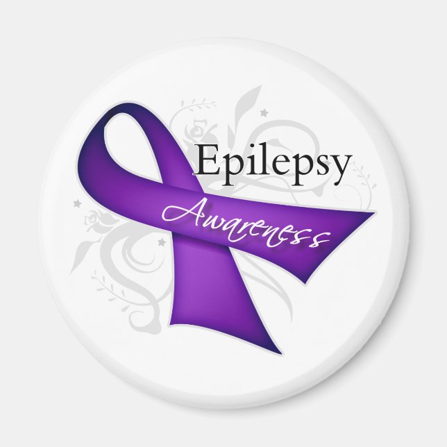 Scroll Ribbon - Epilepsie Bewusstsein Magnet (Vorne)
