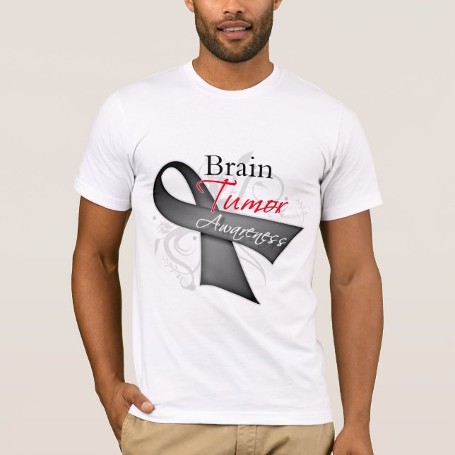 Scroll Ribbon - Hirntumorbewusstsein T-Shirt (Vorderseite)