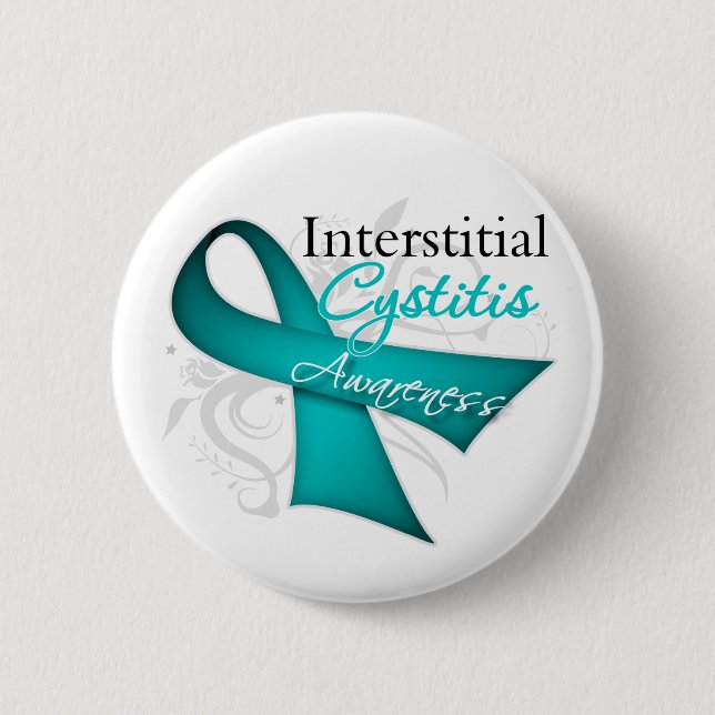 Scroll Ribbon Interstitielle Cystitis Bewusstsein Button (Vorderseite)
