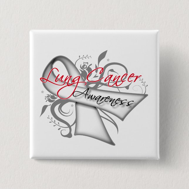 Scroll Ribbon Lungenkrebs Bewusstsein Button (Vorderseite)