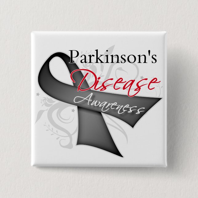 Scroll Ribbon - Parkinson-Krankheit Bewusstsein Button (Vorderseite)