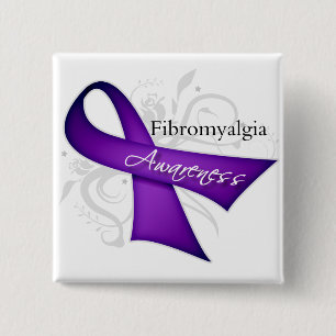 Scroll-Schleife - Fibromyalgie-Bewusstsein Button