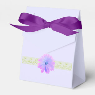 Scrolldesign mit Lila Blume Geschenkschachtel