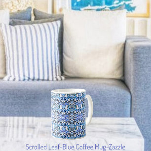 Scrolled Leaf Blue Kaffeetasse