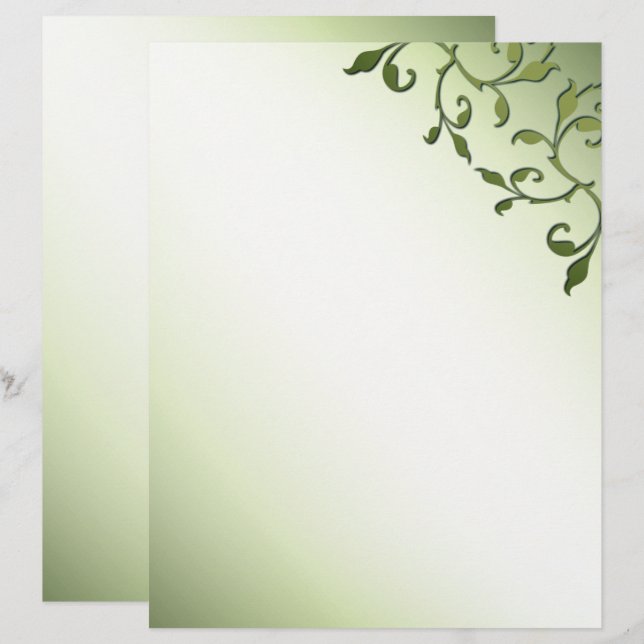 Scrollen von Olive-Blätter Akzente Stationierung (Vorne/Hinten)