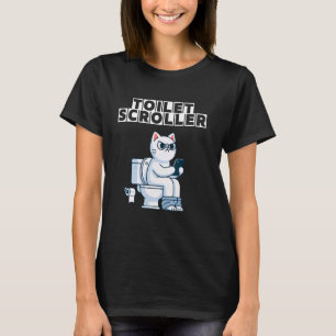 Scrollende Katze auf Toilette, Humor Katzenliebhab T-Shirt