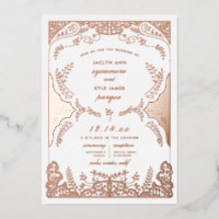 Scrolling Blätter Whimsical Wedding Rose Gold