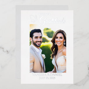 Scrolling Butterfly Foil Foto Danke Karte