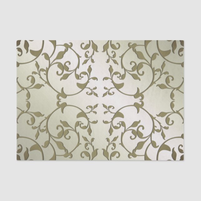 Scrolling Olive Blätter Seidenpapier (Vorderseite)