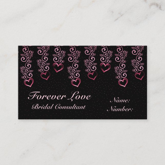 Scrolling Vine Hearts Business Card Terminkarte (Vorderseite)