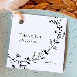 Scrolling Vine Wedding Danke für Ihr Geschenk Geschenkanhänger