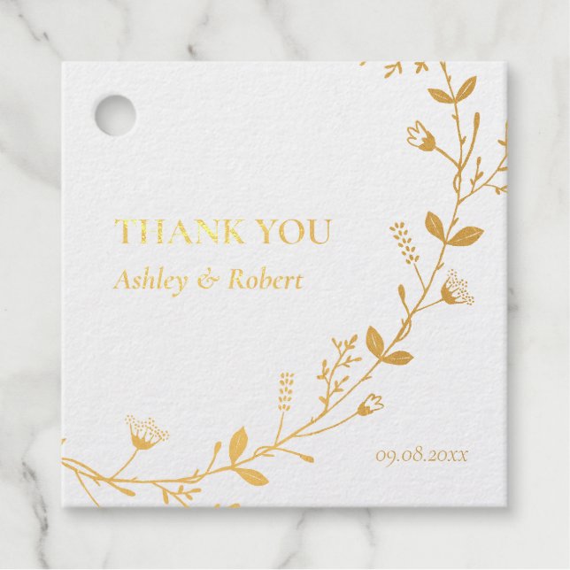 Scrolling Vine Wedding Degustationstafel, vielen D Geschenkanhänger (Vorderseite)