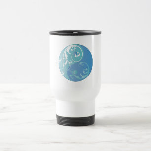 Scrolling Yin & Yang (Earth Blues) Reisebecher