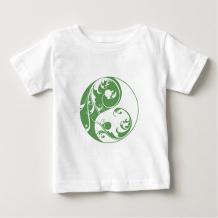 Scrolling Yin & Yang (grün) Baby T-shirt