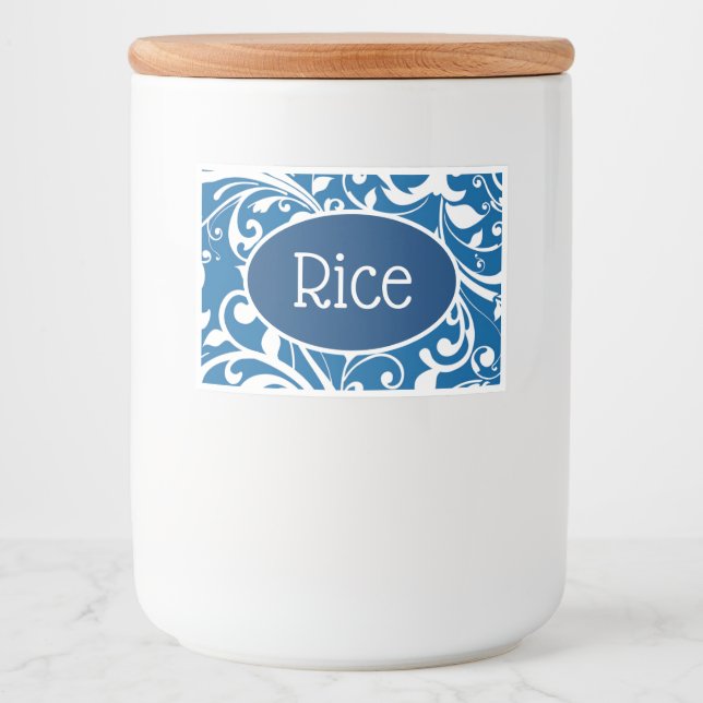 Scrolls-Rice-Etikett für Lebensmittelbehälter Lebensmitteletikett (Vorderseite)