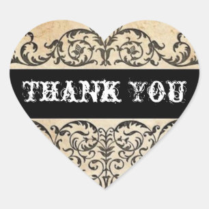 Scrolls rustikale Western Salon Hochzeit Herz-Aufkleber