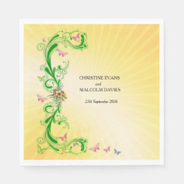 Scrolls und Schmetterlinge Serviette