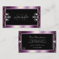 Scrollwork Black Lila Sparky Diamonds Monogram