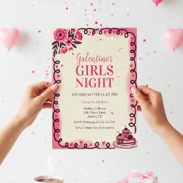 Scrollwork Border Galentine's Invitation Einladung