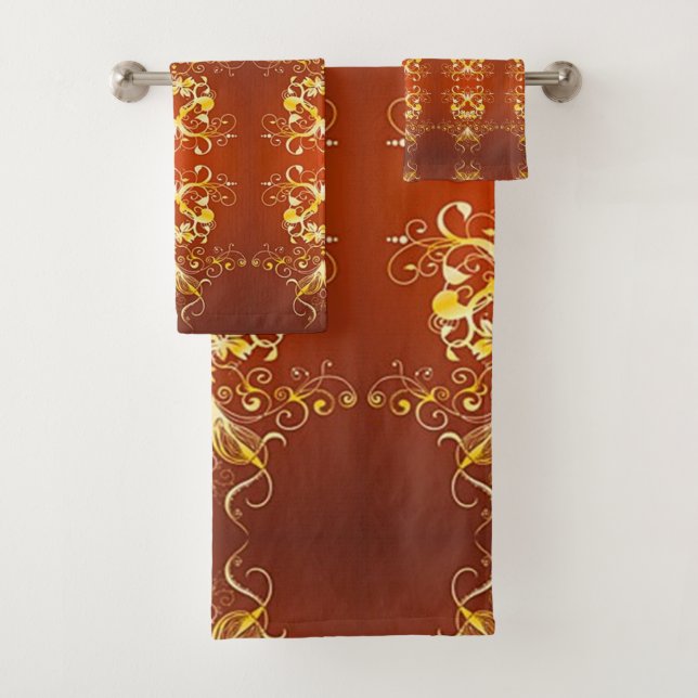 Scrollwork für klassische Stile Badhandtuch Set (Insitu)