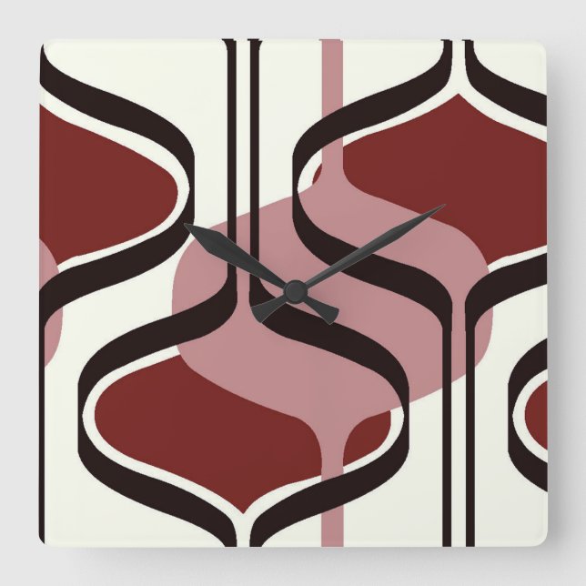 Scrollwork für klassische Stile Quadratische Wanduhr (Vorderseite)