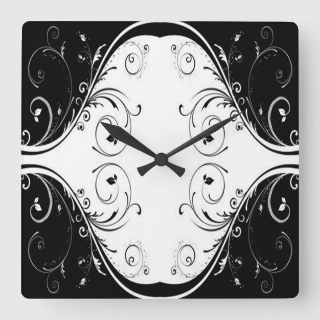 Scrollwork für klassische Stile Quadratische Wanduhr (Vorderseite)