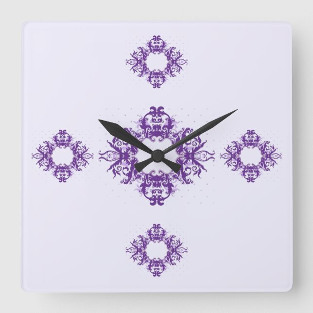 Scrollwork für klassische Stile Quadratische Wanduhr (Vorderseite)