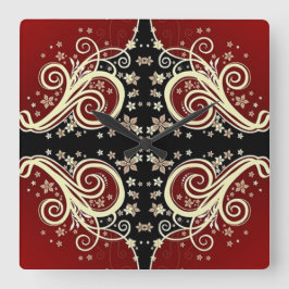 Scrollwork für klassische Stile Quadratische Wanduhr