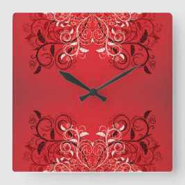 Scrollwork für klassische Stile Quadratische Wanduhr