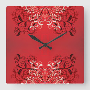 Scrollwork für klassische Stile Quadratische Wanduhr