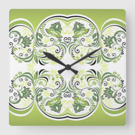 Scrollwork für klassische Stile Quadratische Wanduhr