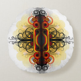 Scrollwork für klassische Stile Rundes Kissen