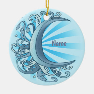 Scrolly Halbmond Keramik Ornament