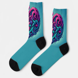 Scrolly Heart w/Tealy Blue Socken