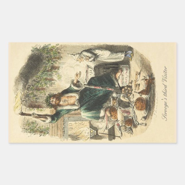 Scrooge-Aufkleber für den dritten Besucher Rechteckiger Aufkleber (Vorderseite)