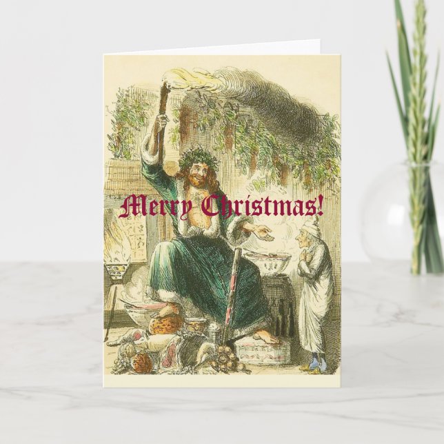 Scrooge-Besucher Feiertagskarte (Vorderseite)